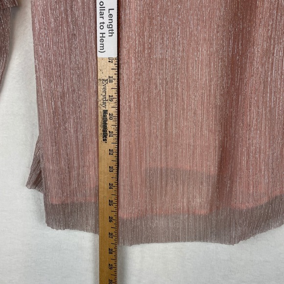 Miss Me Womens Pink Metallic Cold Shoulder Ruffle Blouse MMT0777L Large NWT - Picture 7 of 10